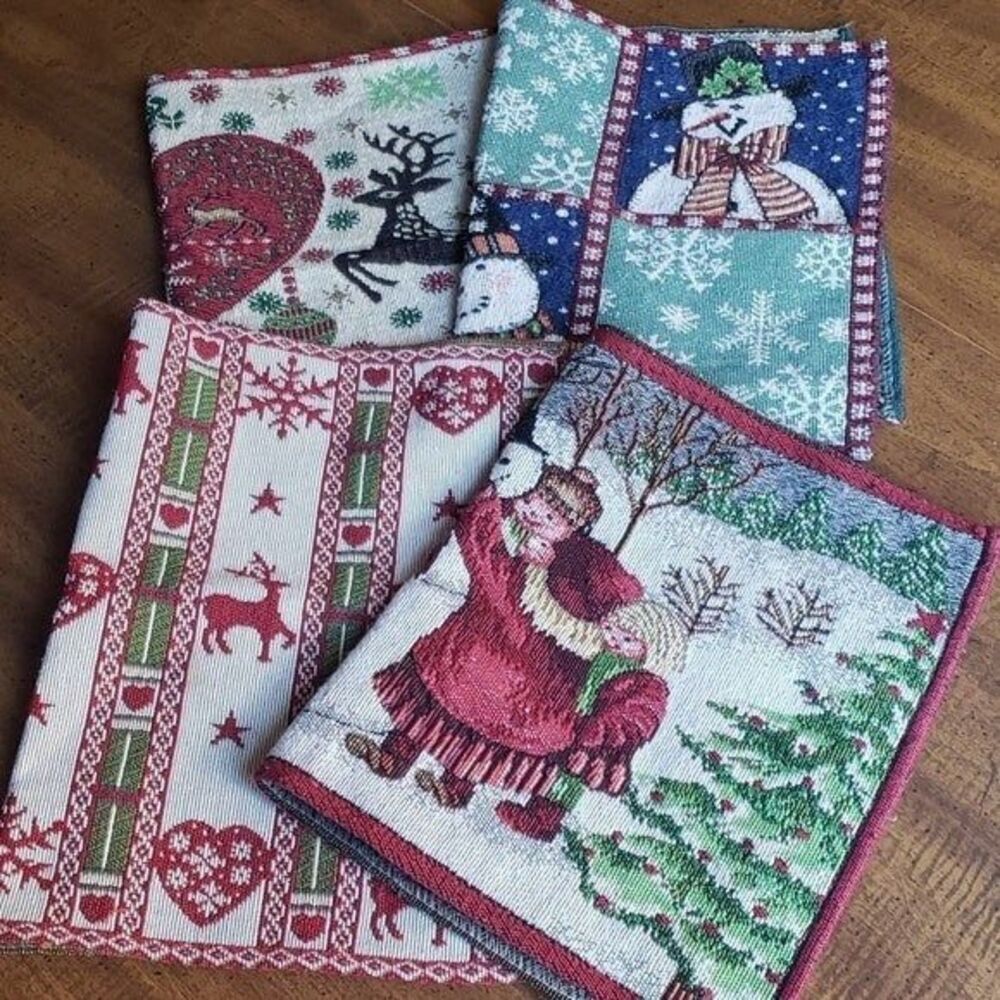 Christmas holiday cotton handmade Vintage placemats